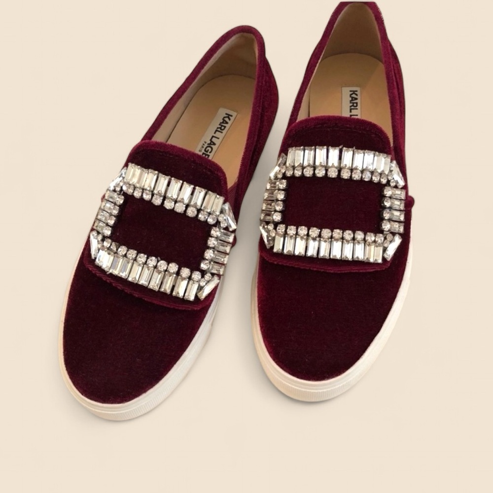 Karl Lagerfeld Bling Sneaker Flat Shoes, size 5